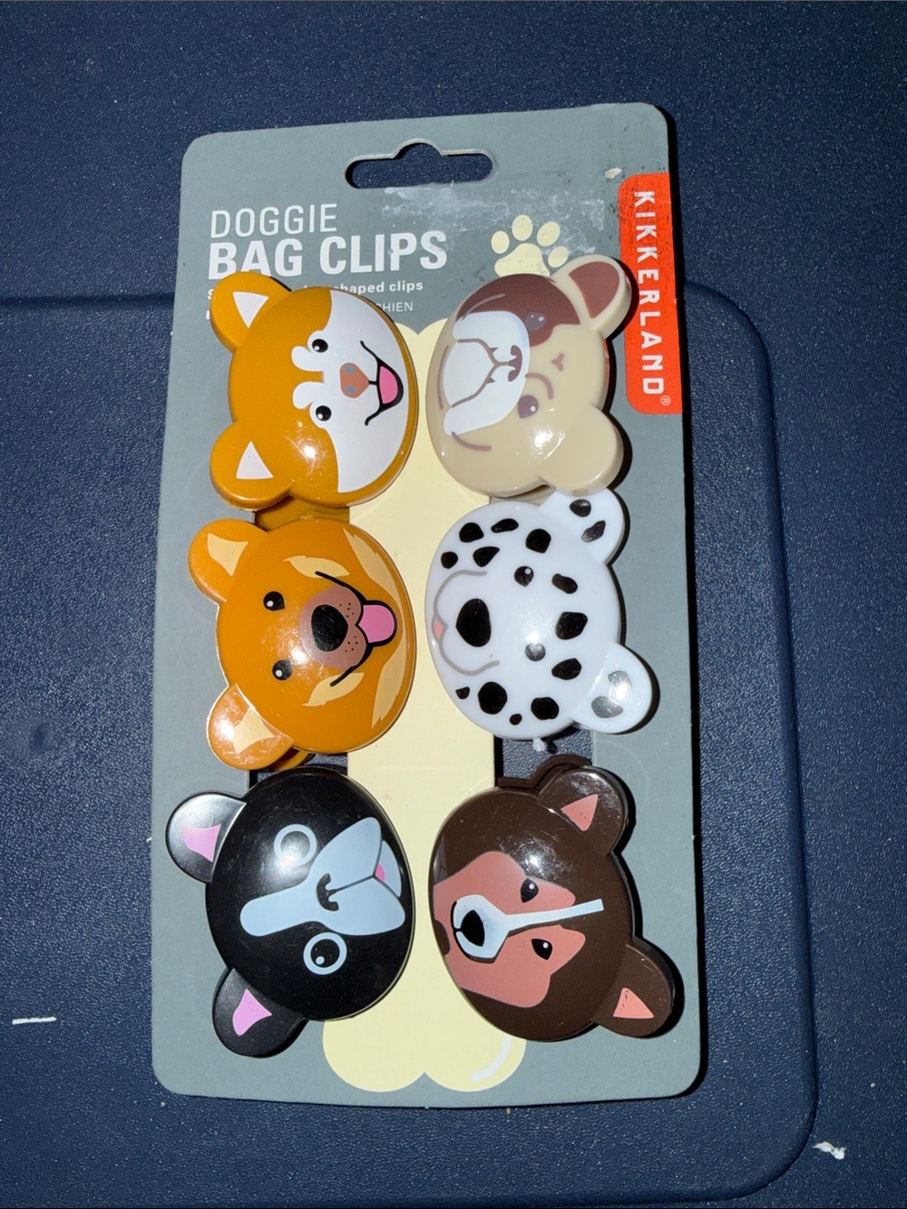 Kikkerland Doggie Bag Clips - Assorted Brown, White, Black, Orange, Tan